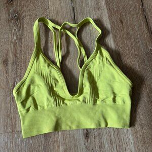 Lululemon Lime Green Plunge Deep V-Neck Sports Bra Size 2